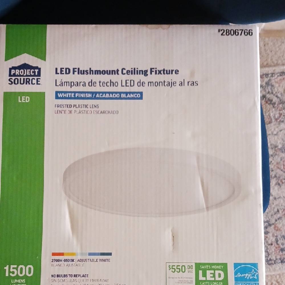 LED Flushmount Ceiling Fixture(White Finish)by PROJECT SOURCE by LOWES